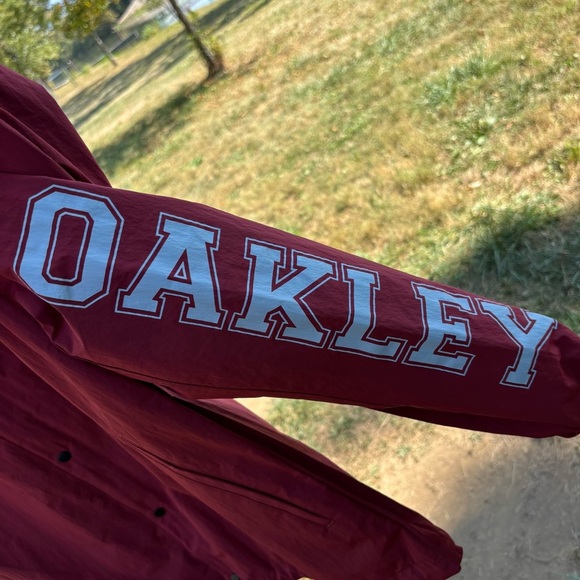 Oakley Jacket Mens XXL Nylon Icon Coach Sleeve Spellout Lightweight Buttons NEW - Picture 7 of 11